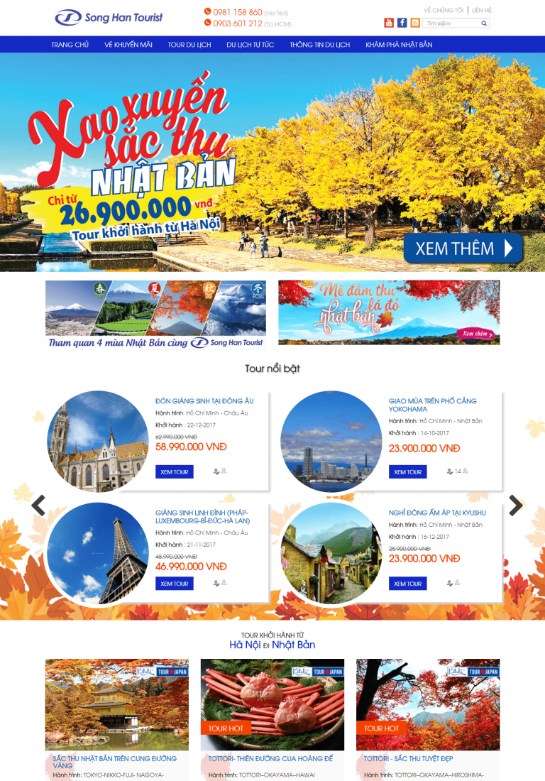 Website du lịch songhantourist