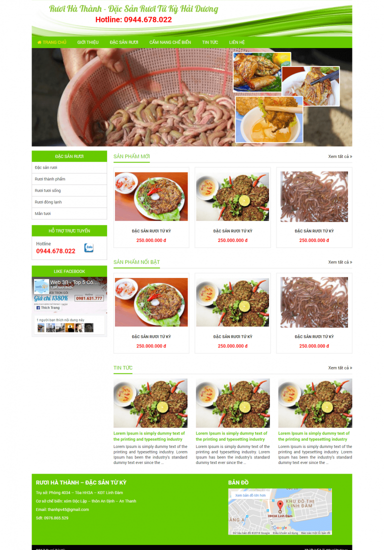 Web thức phẩm Rươi tứ kỳ