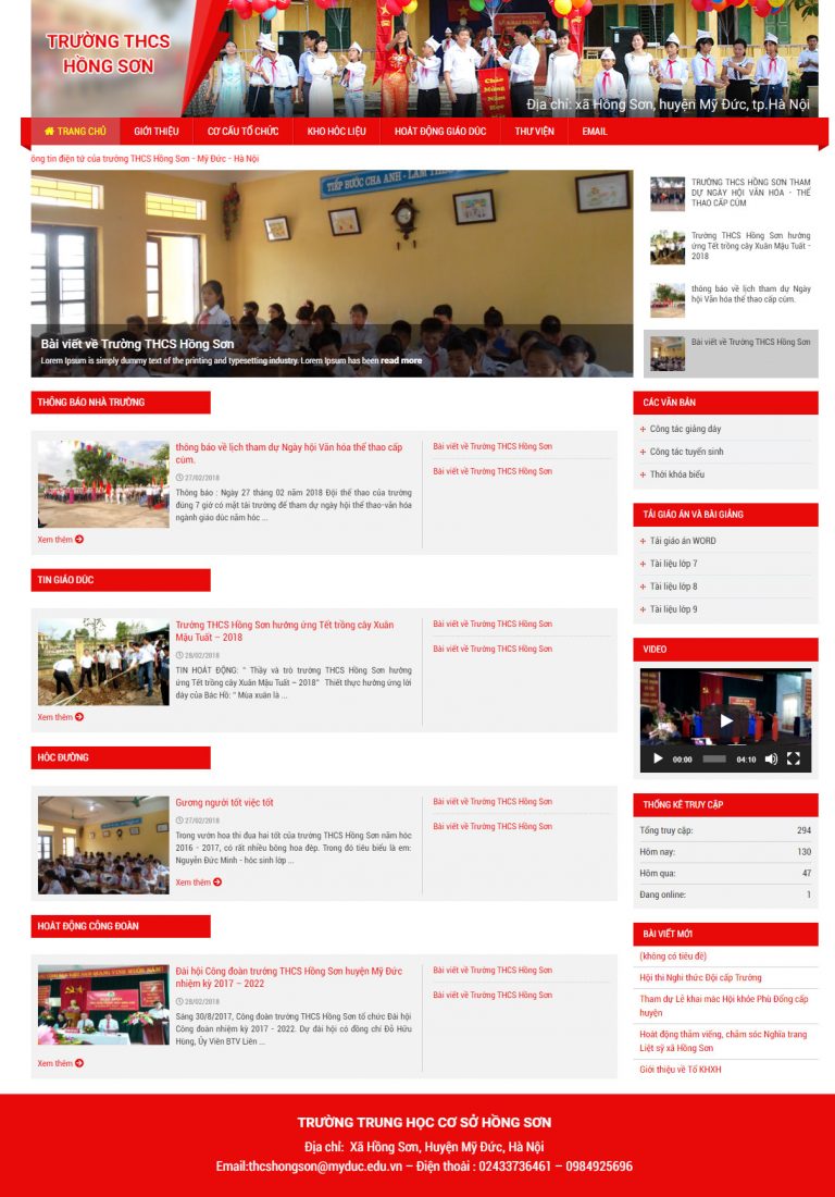 Web trường trung học cơ sở