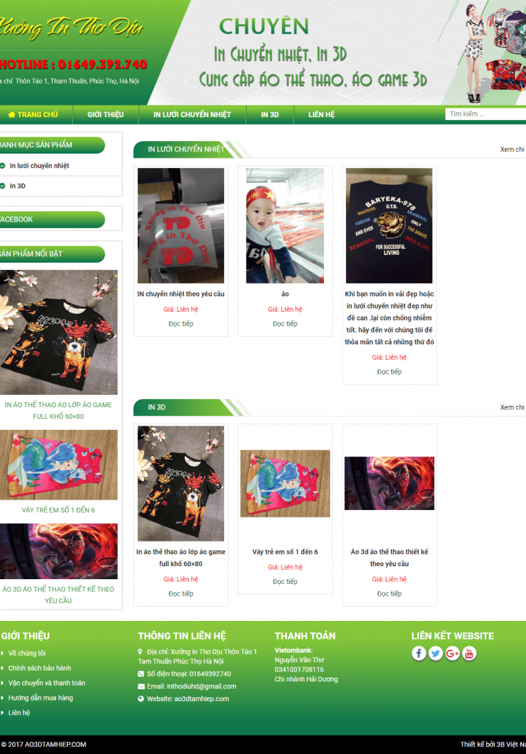 In áo 3D Tam Hiệp